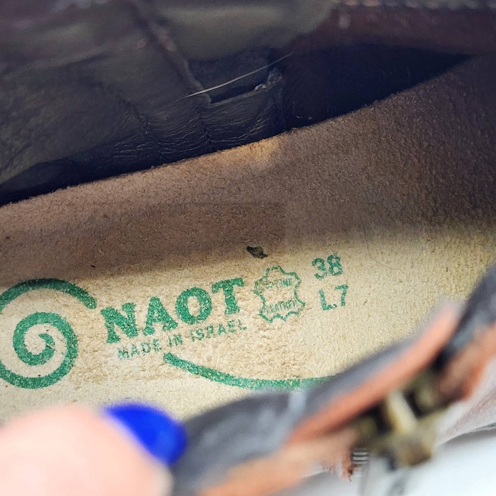 Naot Wanaka Ankle Boots Women's 38 US 7 Brown Leather Side Zip Comfort Booties - Picture 8 of 8